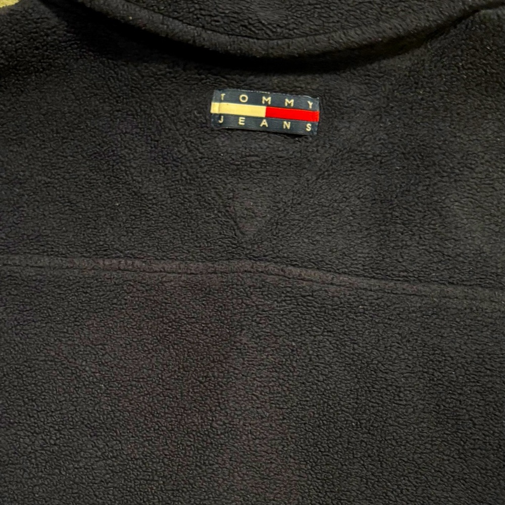 Rare Vintage Tommy Hilfiger Tommy Jeans Polar Fleece Overshirt Navy Men’s XL - Picture 12 of 13